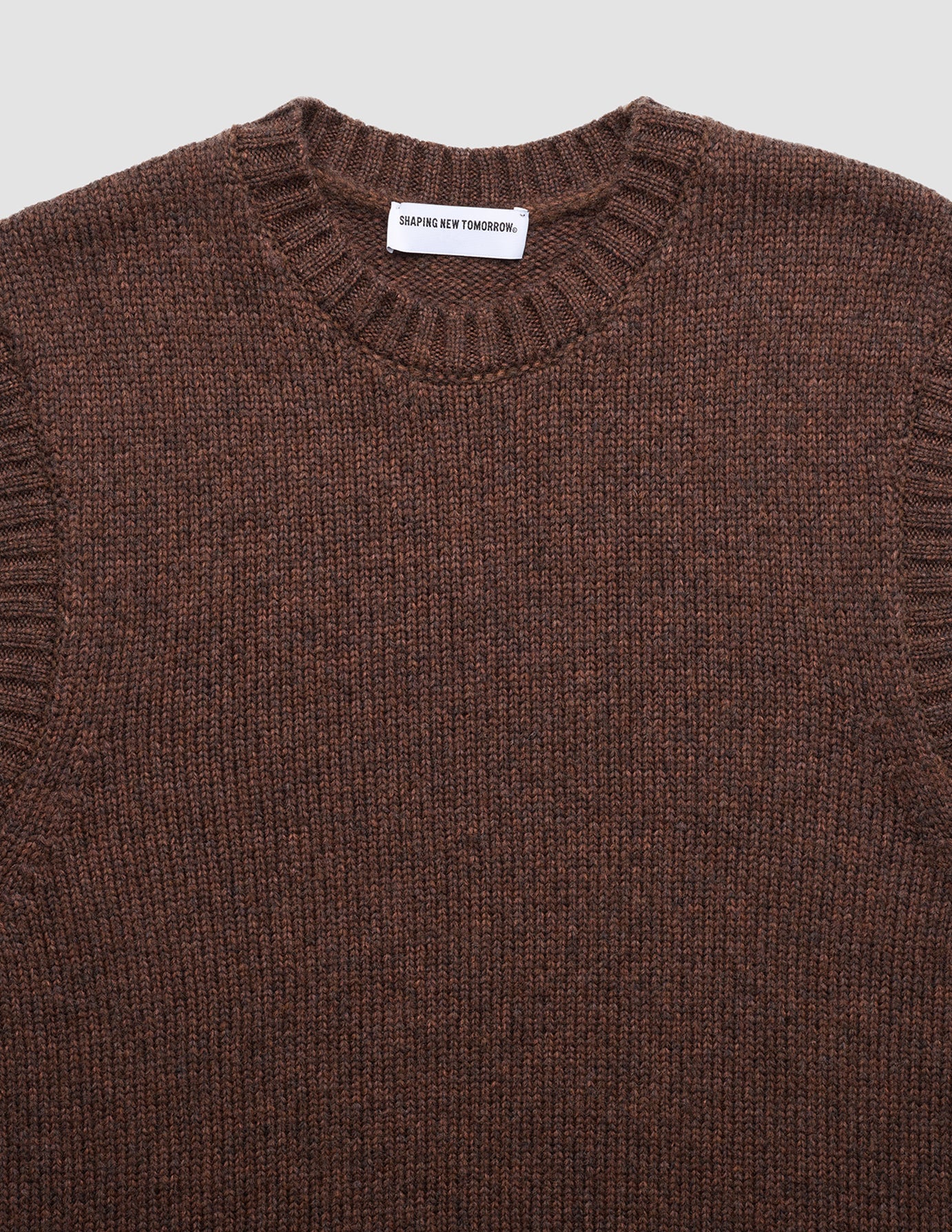Chunky Soft Wool Knit Vest Saddle Brown Melange